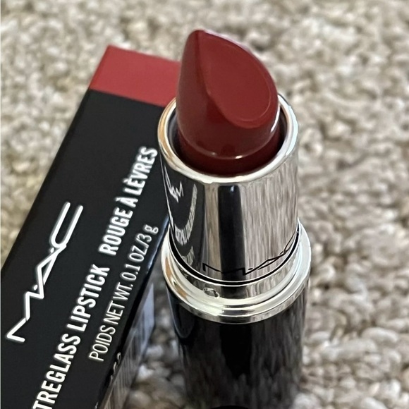 MAC Lustreglass Lipstick Chili Popper 562 Full Size 3 g / .01 oz NEW in Box - Picture 3 of 7